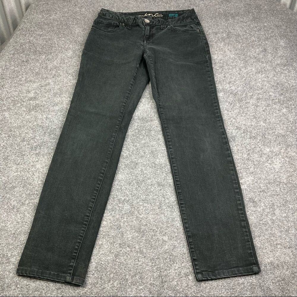 INC Jeans Womens Size 4L Black Skinny Leg Curvy Fit Long Rayon Blend Denim Pants
